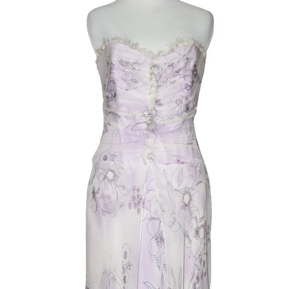 DAVID MEISTER Stunning Floor length Strapless Dress Formal Wedding Gown Sz 6